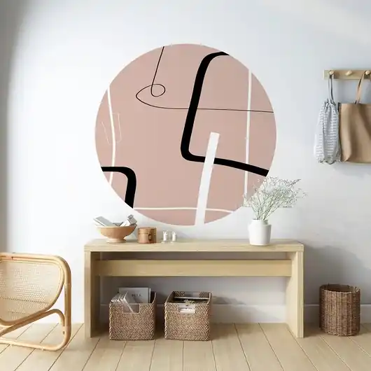 Mural DOTS DANCING LINES- okrągła dekoracja ścienna Obniżka ceny