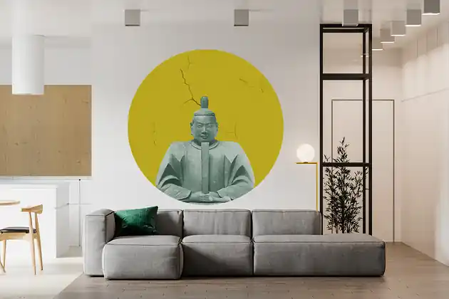 Ostatnie sztuki Mural DOTS Kusonoki MIODOWY- okrągła dekoracja ścienna