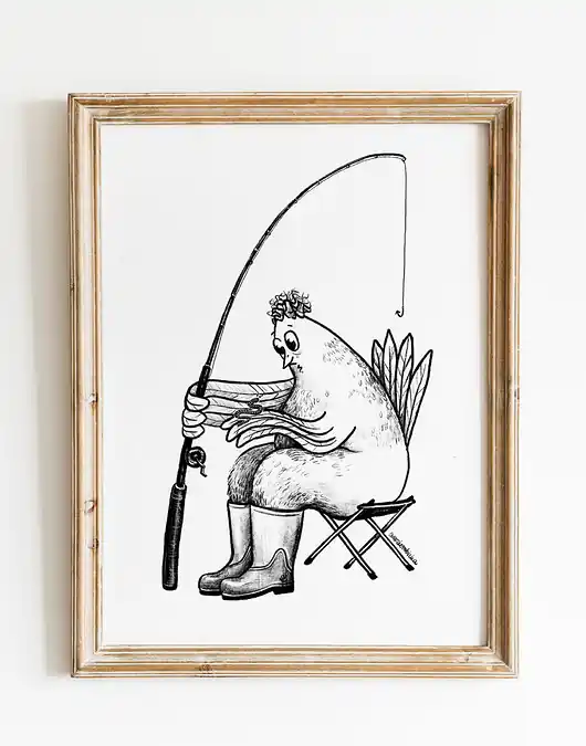 Kup teraz Plakat Kurka wędkarka
