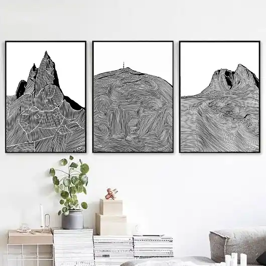 Góry / zestaw 3 grafik Łatwy zwrot