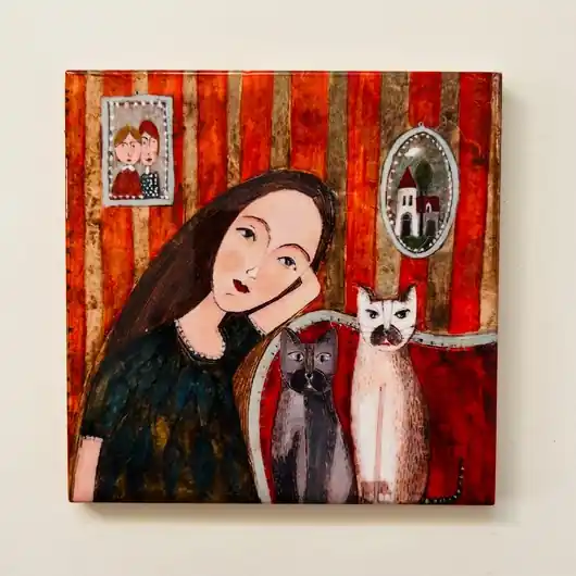Kafle ceramiczne - portret kobieta Ekspresowa dostawa