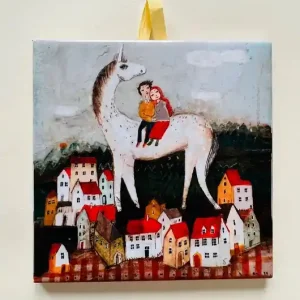 Nowość Kafle ceramiczne - para na koniu