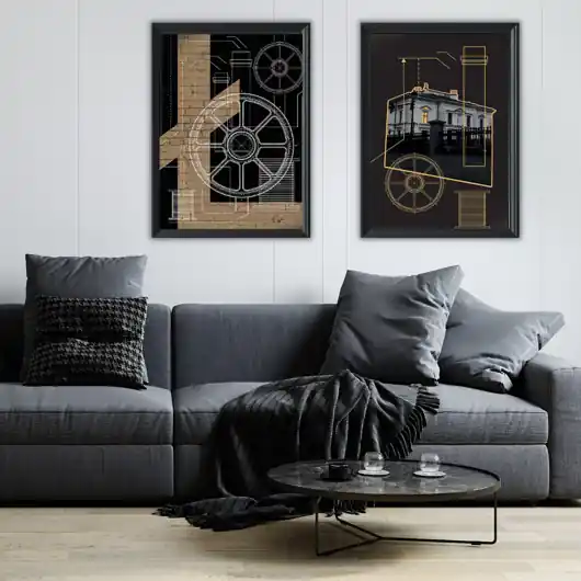 Zestaw plakatów Industrial circle Szybka dostawa