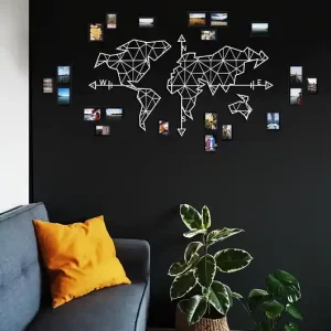 Biała Metalowa Mapa Życia Geometryczna Ostatnia szansa