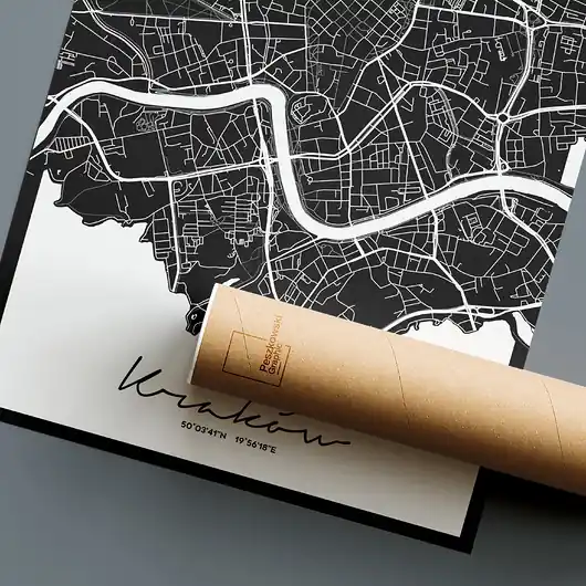 Plakat Kraków mapa Nowy