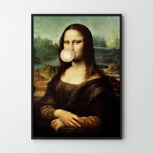 Bezpieczne zakupy Plakat Mona Lisa ze złotym balonem