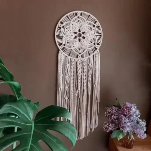 Makrama - łapacz snów - mandala flower - pudrowy róż Tylko do końca tygodnia