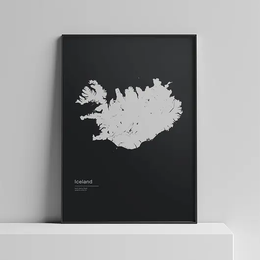 Islandia - Plakat Minimalistyczny Super okazja