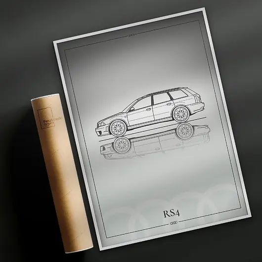 Plakat Motoryzacja - Audi RS4 Dostępne od ręki