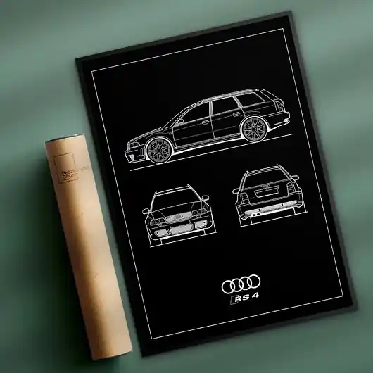 Plakat Legendy Motoryzacji - Audi RS4 Obniżka ceny