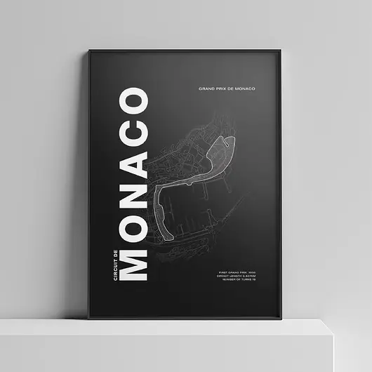 Plakat Tory wyścigowe - Monaco Rabat