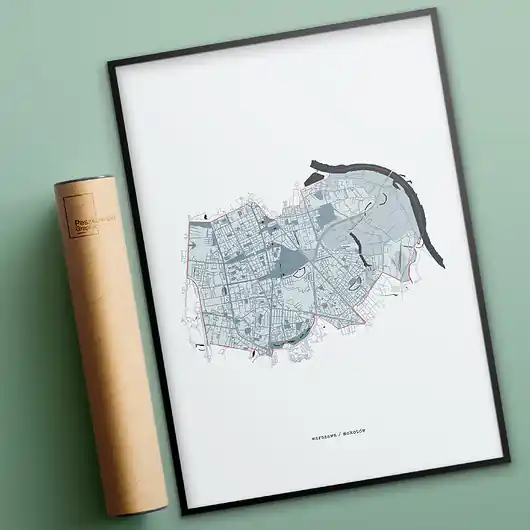 Sprawdź teraz Plakat dzielnice - Warszawa / Mokotów