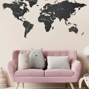 Drewniana Mapa Świata Tablica Kredowa Tani