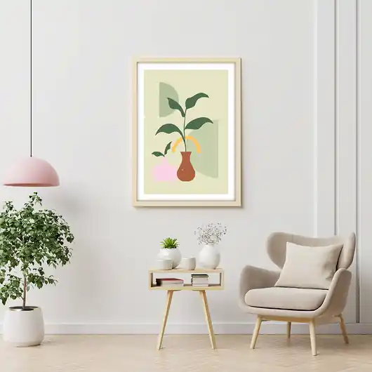 Plakat Boho Kwiaty w Wazonach Zielony Bezpieczna płatność