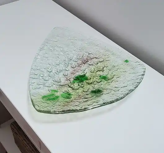 Ograniczona ilość Patera szklana- zielona łąka