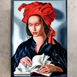 Obniżka ceny MĄDROŚĆ 90x60 cm KOPIA OBRAZU TAMARY ŁEMPICKIEJ DE LEMPICKA