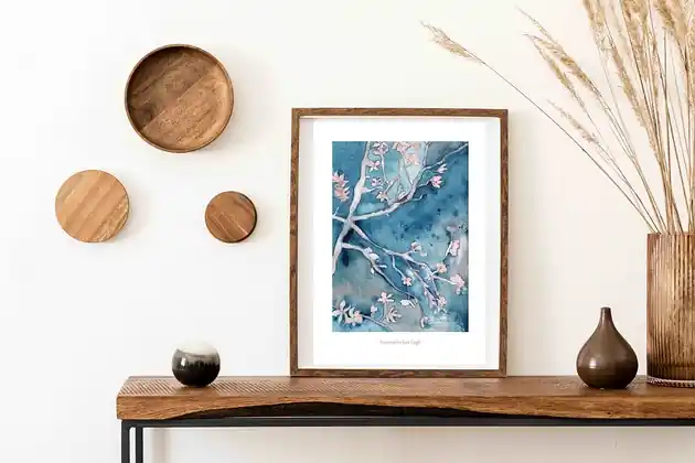 Plakat Inspired by Van Gogh " Kwitnący migdałowiec" Premium