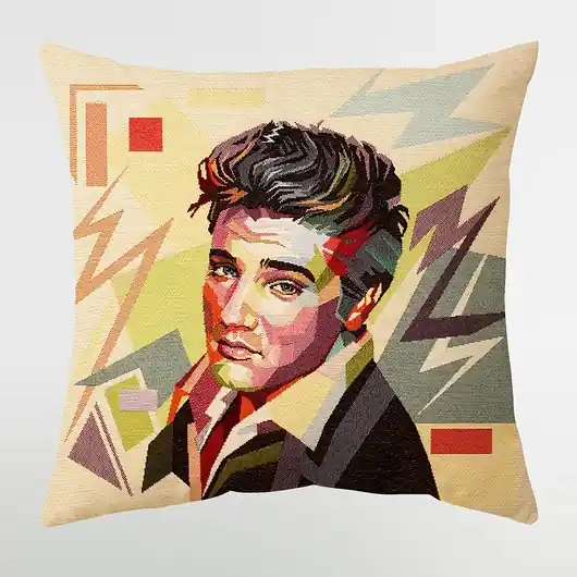 Wyjątkowa oferta Poduszka niebieska ozdobna Elvis Presley