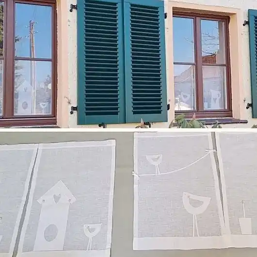 Hit cenowy Transparentna firanka z lnu WIOSNA