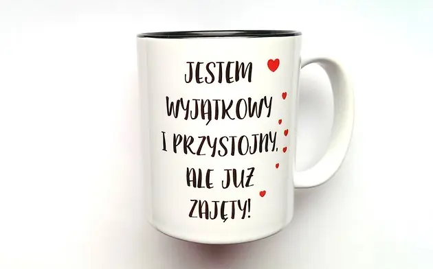 Kubek ZAJĘTY z CZARNYM WNĘTRZEM Oferta czasowa