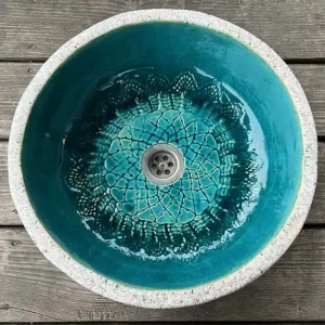 UM67 Umywalka ceramiczna, okrągła z koronką Niska cena