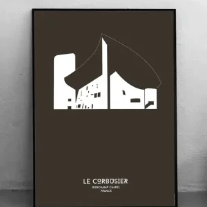 Zamów teraz Kaplica Ronchamp - Le Corbusier - plakat 50x70 cm