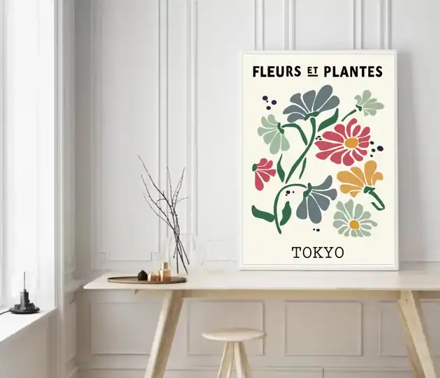PLAKAT wystawowy, kwiaty, wiosenny, grafika Okazja