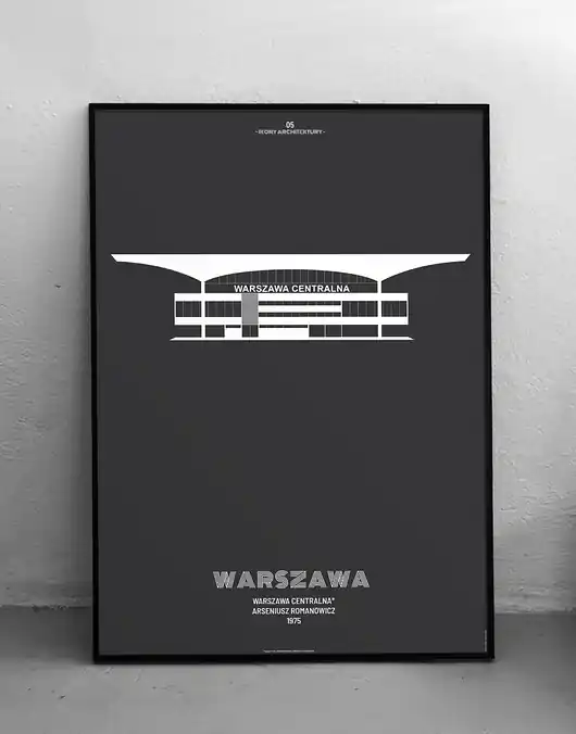 Warszawa Centralna - plakat 50x70 cm Bezpieczna płatność