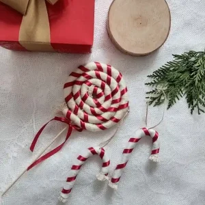 Zamów teraz Zestaw swiateczny 2x zawieszka na choinkę + Lolipop ze sznurka
