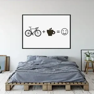 Plakat z rowerem. Rower + kawa = -) Najlepsza cena