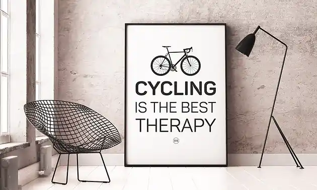 Plakat z rowerem. Cycling is the best therapy Zamów teraz