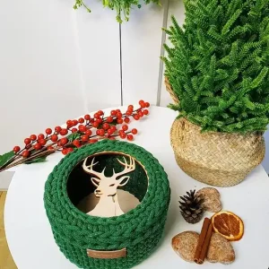 Kosz prezentowy świąteczny z motywem głowy jelenia " Deer gift Basket" Zniżka
