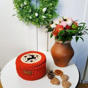 Kosz prezentowy świąteczny z motywem renifera " Reindeer Gift Basket" Tani
