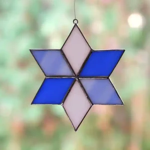 Gwiazda witraż trójkolorowa 11 cm Ograniczona ilość