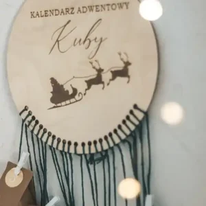 Kup teraz Mikołaj na saniach - drewniany kalendarz adwentowy