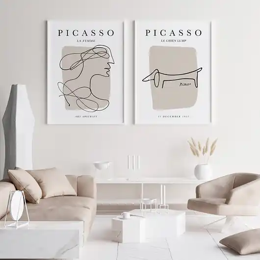 Bezpieczne zakupy Picasso szkice - zestaw plakatów