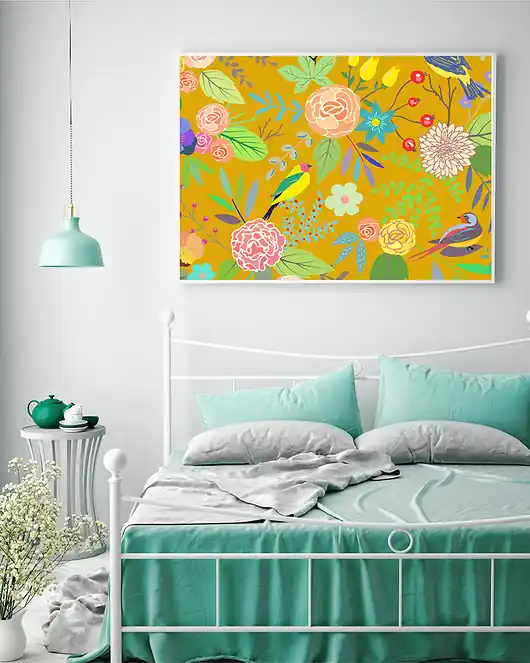 Ekspresowa dostawa Plakat. Kwiaty i ptaki
