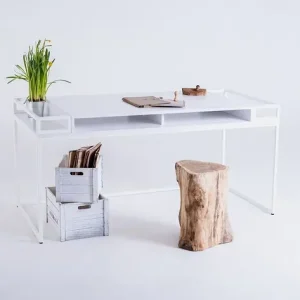 Darmowy zwrot Designerskie biurko K1 - białe 160 cm