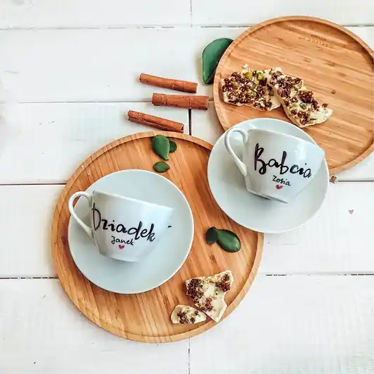 Bezpieczna płatność Filiżanki Babcia/Dziadek z imionami