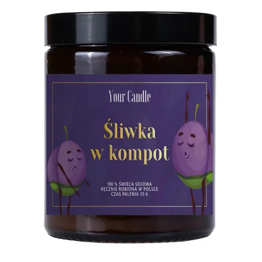 ŚWIECA SOJOWA ŚLIWKA W KOMPOT 180 ml - YOUR CANDLE Obniżka ceny