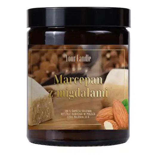 Hit sprzedaży ŚWIECA SOJOWA MARCEPAN Z MIGDAŁAMI 180 ml - YOUR CANDLE
