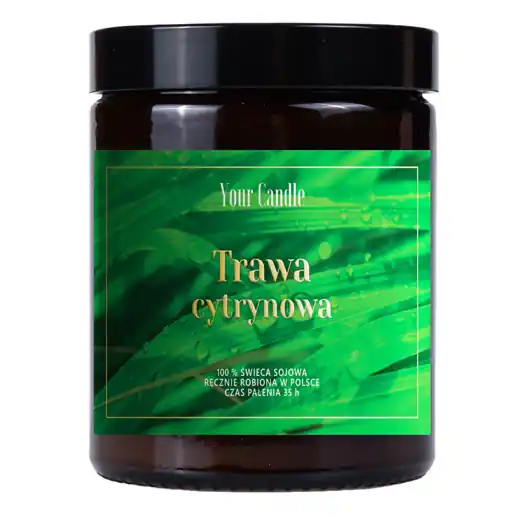 Premium ŚWIECA SOJOWA TRAWA CYTRYNOWA 180 ml - YOUR CANDLE