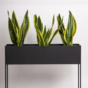 Donica metalowa Rodos x-long 60 cm CZARNA Dostępne od ręki