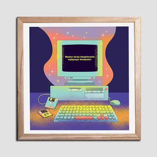 Dostępne od ręki Plakat Retro komputer