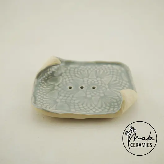 Hit sprzedaży Mydelniczka ceramiczna Koronka (szara)