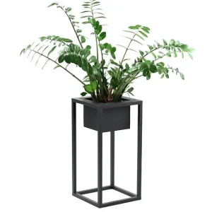 Rabat Kwietnik Metalowy Stojak na kwiaty LUX 60cm czarny LOFT