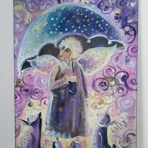 Anioł z parasolem. Giclee Nowość
