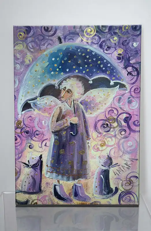 Anioł z parasolem. Giclee Nowość