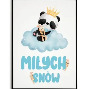 Bezpieczne zakupy Plakat PANDA dla dziecka MIŁYCH SNÓW