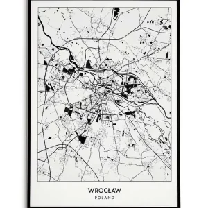 Bezpieczna płatność Plakat miasto POLSKA - WROCŁAW obraz MAPA